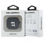 Carcasa Silicone Karl Lagerfeld KLA4RUNIKK, Logo 3D, compatibila cu AirPods 4, Negru 4 - lerato.ro