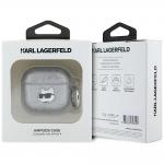 Carcasa Karl Lagerfeld, Logo 3D Choupette, cu breloc, compatibila cu AirPods 4, Argintiu 4 - lerato.ro