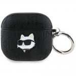 Carcasa Karl Lagerfeld Monogram, Logo 3D Choupette, cu breloc, compatibila cu AirPods 4, Negru 2 - lerato.ro