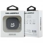 Carcasa Karl Lagerfeld Monogram, Logo 3D Choupette, cu breloc, compatibila cu AirPods 4, Negru 4 - lerato.ro