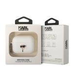 Carcasa Silicone Karl Lagerfeld KLAP2RUNIKH, logo Karl Head 3D, cu breloc, compatibila cu AirPods Pro 2, Alb 5 - lerato.ro