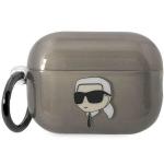 Carcasa Karl Lagerfeld KKLAP2HNIKTCK, Ikonik Karl Lagerfeld, cu breloc, compatibila cu AirPods Pro 2, Negru 2 - lerato.ro