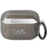 Carcasa Karl Lagerfeld, Logo Karl & Choupette Glitter, cu breloc, compatibila cu AirPods Pro 2, Gold 3 - lerato.ro