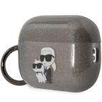 Carcasa Karl Lagerfeld, Logo Karl & Choupette Glitter, cu breloc, compatibila cu AirPods Pro 2, Gold 4 - lerato.ro