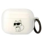 Carcasa Karl Lagerfeld, Ikonik Choupette, cu breloc, compatibila cu AirPods Pro, Transparent 2 - lerato.ro