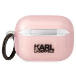 Carcasa Karl Lagerfeld, Ikonik Choupette, cu breloc, compatibila cu AirPods Pro, Roz 3 - lerato.ro