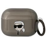 Carcasa Karl Lagerfeld, Ikonik Karl's Head, cu breloc, compatibila cu AirPods Pro, Negru 2 - lerato.ro