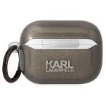 Carcasa Karl Lagerfeld, Logo Karl & Choupette Glitter, cu breloc, compatibila cu AirPods Pro, Negru 3 - lerato.ro