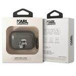Carcasa Karl Lagerfeld, Logo Karl & Choupette Glitter, cu breloc, compatibila cu AirPods Pro, Negru 4 - lerato.ro