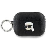 Carcasa Karl Lagerfeld Monogram Karl Head, cu breloc, compatibila cu AirPods Pro 2, Negru 2 - lerato.ro