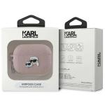 Carcasa Karl Lagerfeld Monogram Karl & Choupette Head, cu breloc, compatibila cu AirPods Pro 2, Roz 5 - lerato.ro