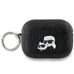 Carcasa Karl Lagerfeld Monogram Karl & Choupette Head, cu breloc, compatibila cu AirPods Pro 2, Negru 2 - lerato.ro