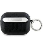 Carcasa Karl Lagerfeld Monogram Karl & Choupette Head, cu breloc, compatibila cu AirPods Pro 2, Negru 3 - lerato.ro