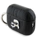 Carcasa Karl Lagerfeld Monogram Karl & Choupette Head, cu breloc, compatibila cu AirPods Pro 2, Negru 4 - lerato.ro