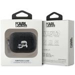 Carcasa Karl Lagerfeld Monogram Karl & Choupette Head, cu breloc, compatibila cu AirPods Pro 2, Negru 5 - lerato.ro