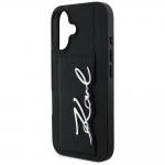 Carcasa Karl Lagerfeld HC Grained PU Metal Signature, cu suport pentru card,  compatibila cu iPhone 16, Negru 7 - lerato.ro