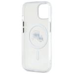 Carcasa Karl Lagerfeld IML Metal Karl & Choupette Head, Ring MagSafe, compatibila cu iPhone 14, Alb 8 - lerato.ro