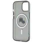 Carcasa Karl Lagerfeld IML Metal Karl & Choupette Head, cu MagSafe, compatibila cu iPhone 15, Negru 8 - lerato.ro