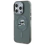 Carcasa Karl Lagerfeld IML Metal Karl & Choupette Head, cu MagSafe, compatibila cu iPhone 15 Pro Max, Negru 3 - lerato.ro