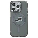 Carcasa Karl Lagerfeld IML Metal Karl & Choupette Head, cu MagSafe, compatibila cu iPhone 15 Pro Max, Negru 4 - lerato.ro