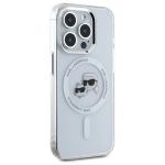 Carcasa Karl Lagerfeld IML Metal Karl & Choupette Head, Ring MagSafe, compatibila cu iPhone 15 Pro Max, Alb 5 - lerato.ro