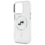 Carcasa Karl Lagerfeld IML Metal Karl & Choupette Head, Ring MagSafe, compatibila cu iPhone 15 Pro Max, Alb 7 - lerato.ro