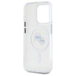 Carcasa Karl Lagerfeld IML Metal Karl & Choupette Head, Ring MagSafe, compatibila cu iPhone 15 Pro Max, Alb 8 - lerato.ro