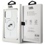 Carcasa Karl Lagerfeld IML Metal Karl & Choupette Head, Ring MagSafe, compatibila cu iPhone 15 Pro Max, Alb 9 - lerato.ro