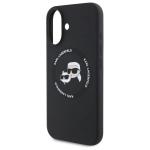 Carcasa Silicone Karl Lagerfeld Karl & Choupette Heads, Ring MagSafe, compatibila cu iPhone 16, Negru 7 - lerato.ro