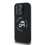 Carcasa Silicone Karl Lagerfeld Karl & Choupette Heads, Ring MagSafe, compatibila cu iPhone 16 Pro, Negru 3 - lerato.ro
