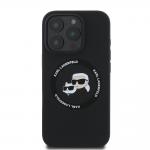 Carcasa Silicone Karl Lagerfeld Karl & Choupette Heads, Ring MagSafe, compatibila cu iPhone 16 Pro, Negru 2 - lerato.ro