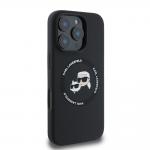 Carcasa Silicone Karl Lagerfeld Karl & Choupette Heads, Ring MagSafe, compatibila cu iPhone 16 Pro, Negru 5 - lerato.ro