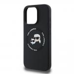 Carcasa Silicone Karl Lagerfeld Karl & Choupette Heads, Ring MagSafe, compatibila cu iPhone 16 Pro, Negru 7 - lerato.ro