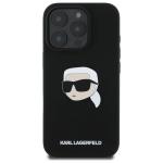 Carcasa Silicone Karl Lagerfeld Print Karl Head, cu MagSafe, compatibila cu iPhone 16 Pro, Negru 2 - lerato.ro