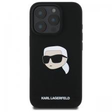 Carcasa Silicone Karl Lagerfeld Print Karl Head, cu MagSafe, compatibila cu iPhone 16 Pro, Negru