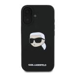 Carcasa Silicone Karl Lagerfeld Print Karl Head, cu MagSafe, compatibila cu iPhone 16, Negru 2 - lerato.ro