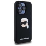 Carcasa Silicone Karl Lagerfeld Print Karl Head, cu MagSafe, compatibila cu iPhone 15 Pro Max, Negru 5 - lerato.ro