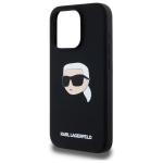 Carcasa Silicone Karl Lagerfeld Print Karl Head, cu MagSafe, compatibila cu iPhone 15 Pro Max, Negru 7 - lerato.ro