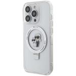 Carcasa Karl Lagerfeld Ring Stand Karl & Choupette cu MagSafe, compatibila cu iPhone 14 Pro, Alb 3 - lerato.ro