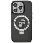 Carcasa Karl Lagerfeld Ring Stand Karl & Choupette cu MagSafe, compatibila cu iPhone 15 Pro, Negru 2 - lerato.ro