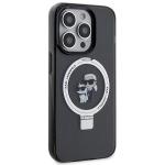 Carcasa Karl Lagerfeld Ring Stand Karl & Choupette cu MagSafe, compatibila cu iPhone 15 Pro, Negru 5 - lerato.ro