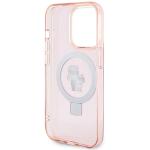 Carcasa Karl Lagerfeld Ring Stand Karl & Choupette cu MagSafe, compatibila cu iPhone 15 Pro, Roz 7 - lerato.ro