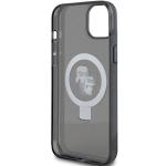 Carcasa Karl Lagerfeld Ring Stand Karl & Choupette cu MagSafe, compatibila cu iPhone 15, Negru 8 - lerato.ro