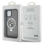 Carcasa Karl Lagerfeld Ring Stand Karl & Choupette cu MagSafe, compatibila cu iPhone 15, Negru 9 - lerato.ro