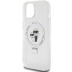 Carcasa Karl Lagerfeld Ring Stand Karl & Choupette cu MagSafe, compatibila cu iPhone 13 / 14 / 15, Alb 7 - lerato.ro