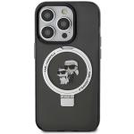 Carcasa Karl Lagerfeld Ring Stand Karl & Choupette cu MagSafe, compatibila cu iPhone 15 Pro Max, Negru 2 - lerato.ro