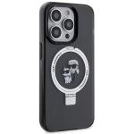 Carcasa Karl Lagerfeld Ring Stand Karl & Choupette cu MagSafe, compatibila cu iPhone 15 Pro Max, Negru 5 - lerato.ro