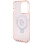 Carcasa Karl Lagerfeld Ring Stand Karl & Choupette cu MagSafe, compatibila cu iPhone 15 Pro Max, Roz 7 - lerato.ro