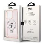 Carcasa Karl Lagerfeld Ring Stand Karl & Choupette cu MagSafe, compatibila cu iPhone 15 Pro Max, Roz 8 - lerato.ro