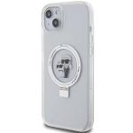 Carcasa Karl Lagerfeld Ring Stand Karl & Choupette cu MagSafe, compatibila cu iPhone 14 / 15 Plus, Alb 3 - lerato.ro